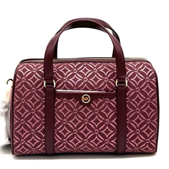 Michael Kors Medium Travel Duffle Satchel Bag Ox Blood Multi